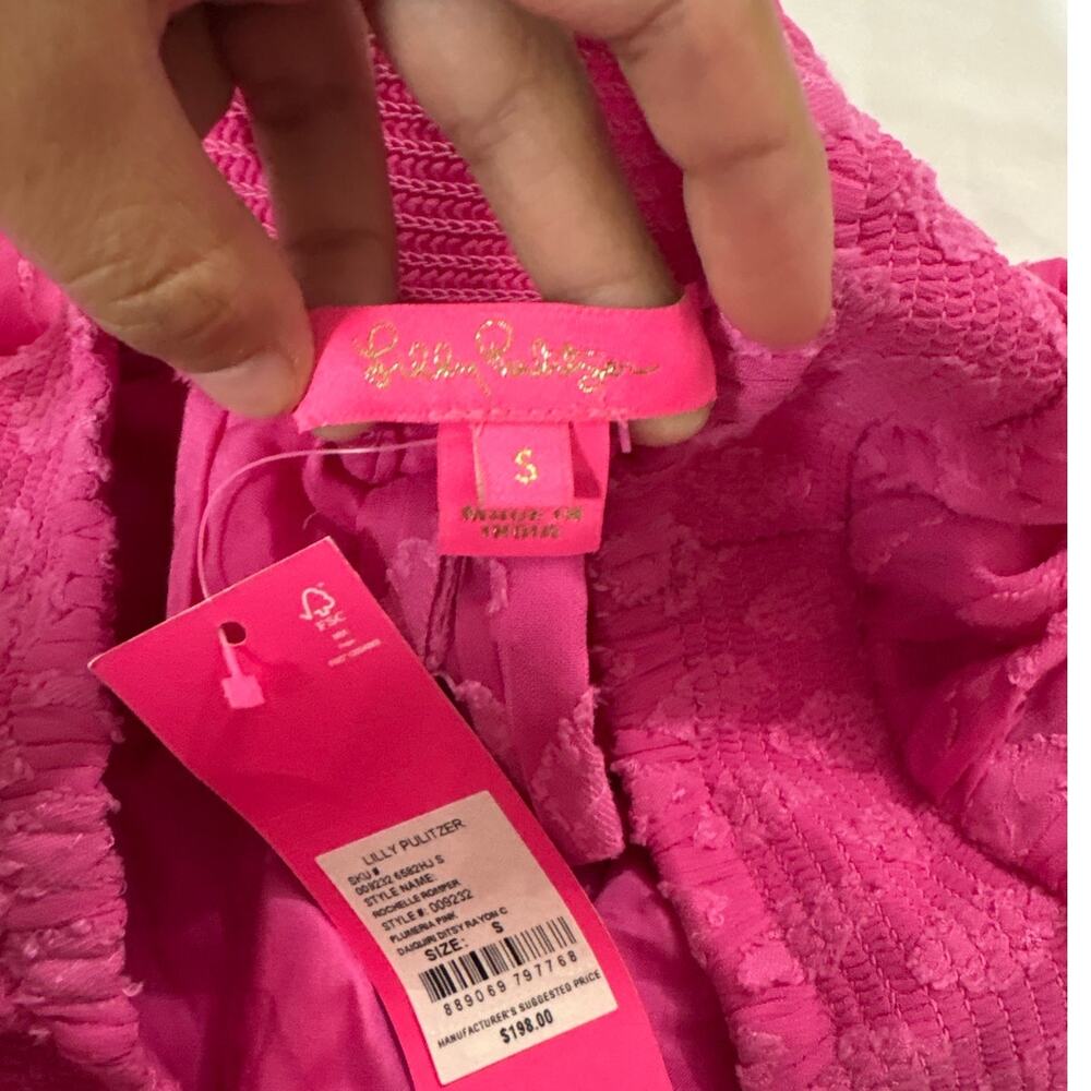 NWT Lilly Pulitzer Small Off the Shoulder Rochelle Romper Beachy Embroidered - Picture 5 of 9